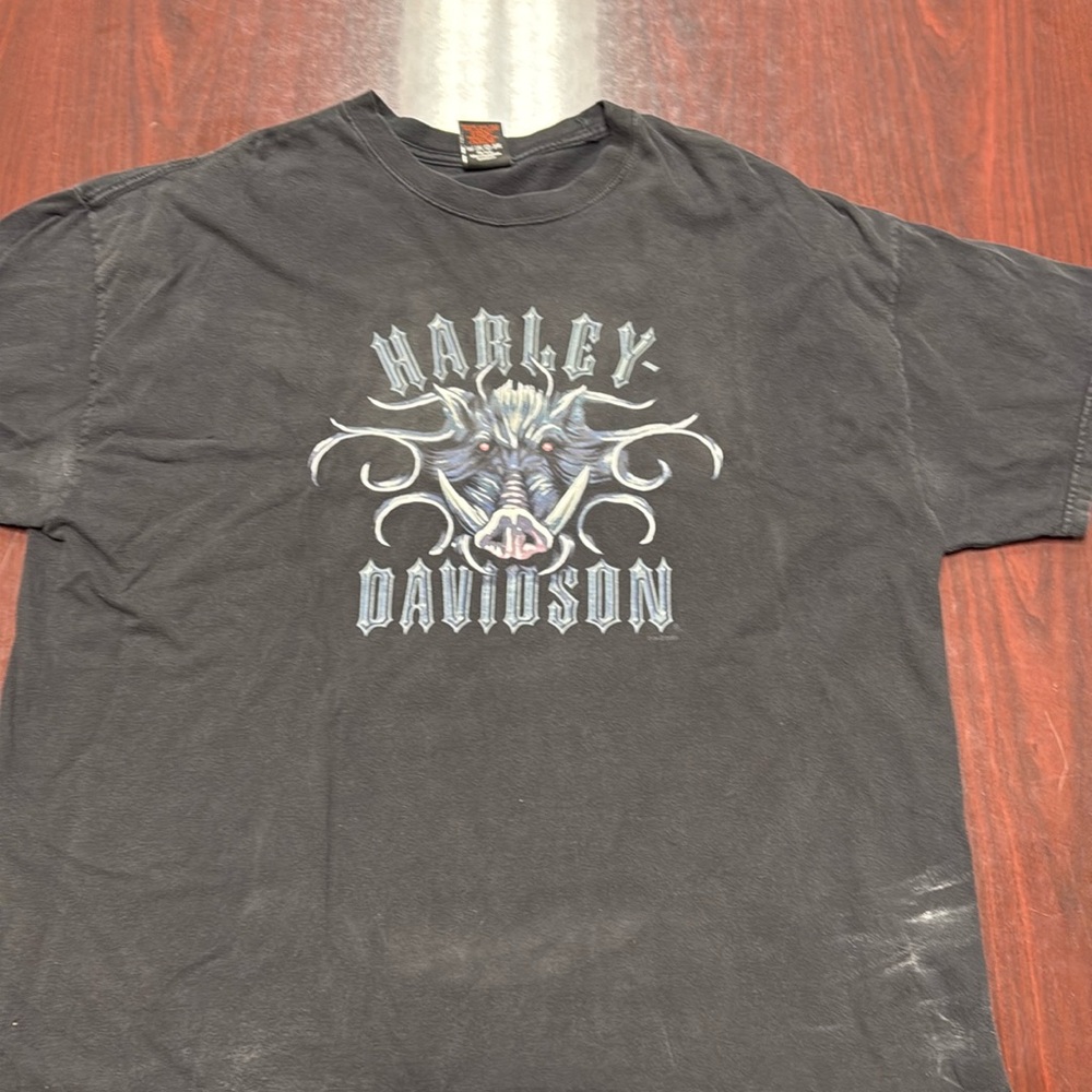 3X black Harley-Davidson motorcycle dealership T-shirt, Central Maine Bangor